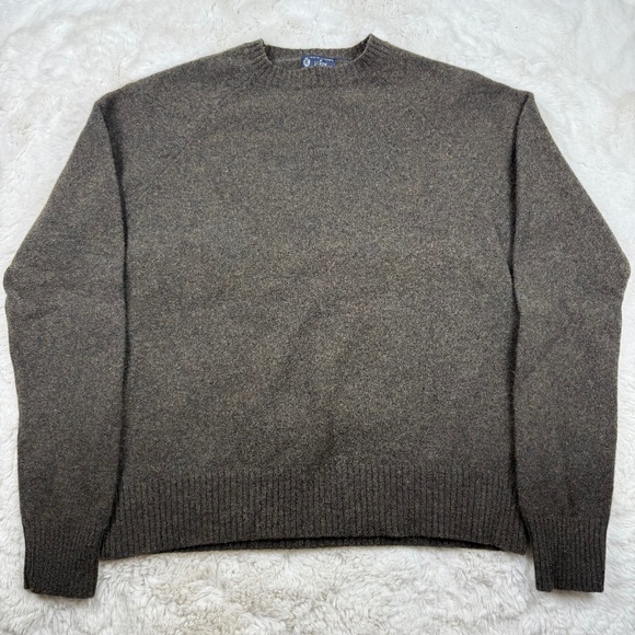J. Crew 100% Lambswool Crew Neck Knit Sweater Style 98323 Brown Men's Large - Picture 1 of 7